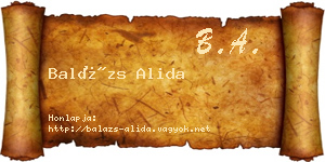 Balázs Alida névjegykártya